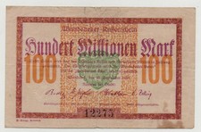 GERMANY WANDSBEKER 100 MILLIONEN MARK 1923 EMERGENCY MONEY NOTGELD LOOK SCANS