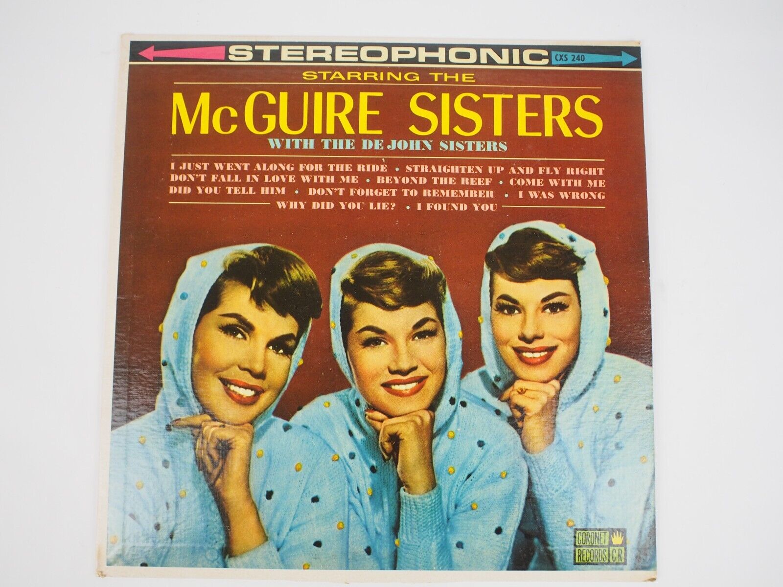 McGUIRE SISTERS AND THE DE JOHN SISTERS Stereophonic Coronet Records CXS-240 VG+