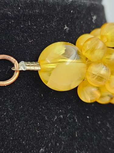 Retro Variegated Butterscotch 19 inch Beaded Six Strand Chunky Choker Necklace - Picture 8 of 14