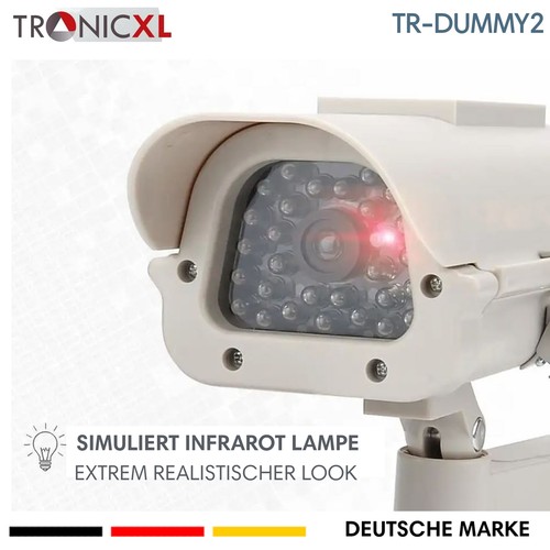 4x Modello Premium Solare Sorveglianza Telecamera Finto Esterno LED Luci Profi - Afbeelding 5 van 10
