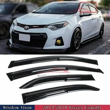 For 2014-2019 Toyota Corolla JDM 3D Wavy Mugen Style Window Visors Rain Guards