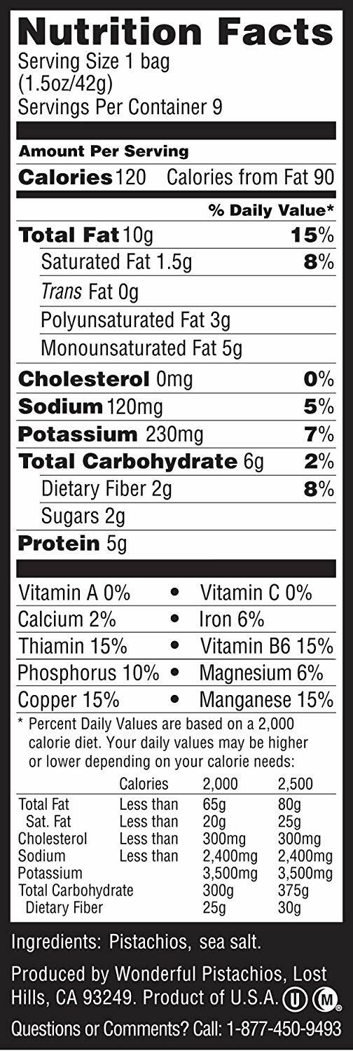 32 Wonderful Pistachios Nutrition Label Labels Design Ideas 2020