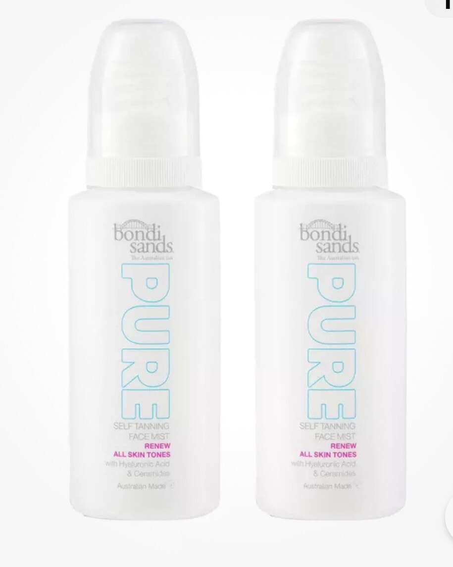 2 x Bondi Sands Pure Self Tanning Face Mist Renew 70ml Each