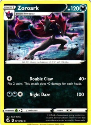 2021 POKEMON TCG FUSION STRIKE COMMON BASE CARD ZOROARK 171/264 | eBay