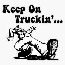 Keep on Truckin - Black Bumper Sticker Window Vinyl Decal 5"
