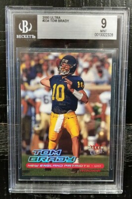 2000 Fleer Tom Brady Autographed Football Card Tom Brady New