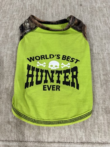 Mossy Oak Dog T-Shirt Size Small Worlds Best Hunter Ever  Green Camo