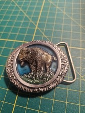 American Buffalo Bison Vintage 1985 Belt Buckle by Bergamot A75 Made In America