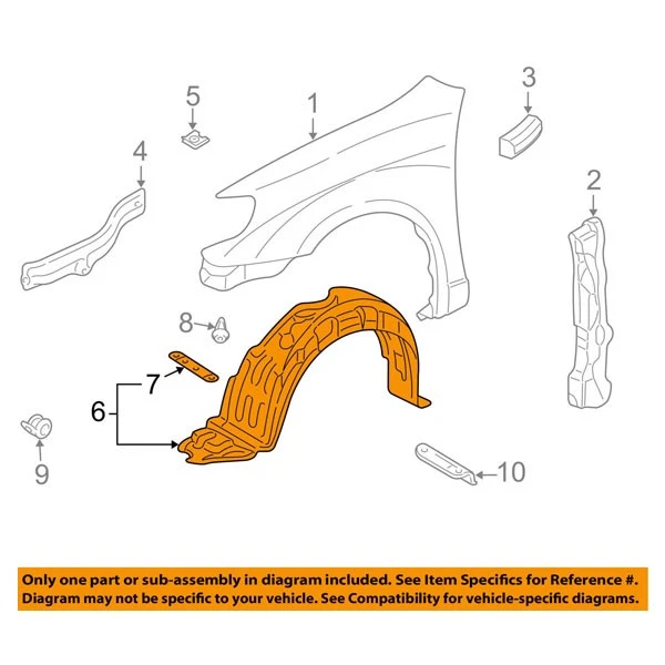 For 2003-2008 Vibe Front Left Inner Fenders Black Plastic 88969697 GM1248130 Q Foto 3 de 4