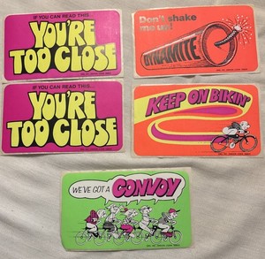 VINTAGE NEON GAG STICKER LOT OF 5 VENDING MACHINE