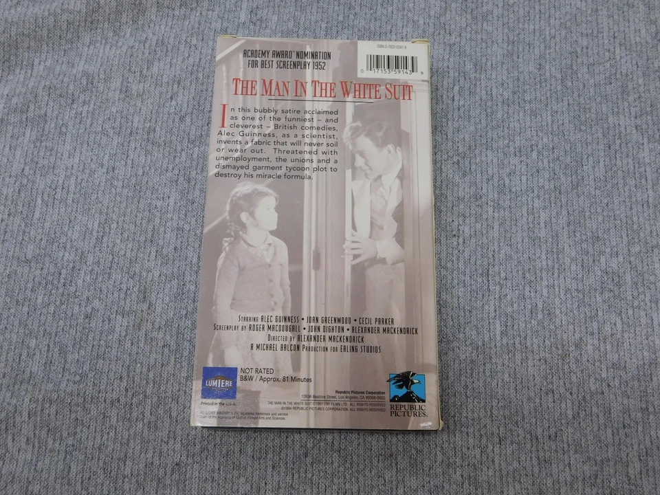 Vintage The Man in the White Suit VHS Alec Guinness British Sterling Collection Foto 2 de 4