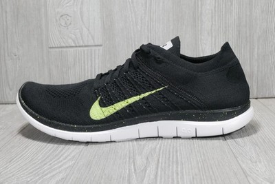 New Rare Nike Free 4.0 Flexknit Nike ID Black Volt Shoes Mens Size 12.5