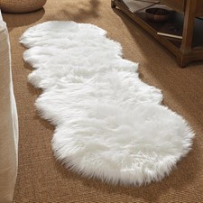 Faux Fur Rug, White Area Rugs, Fluffy Sheepskin Fur Rug, Fuzzy Ultra S...