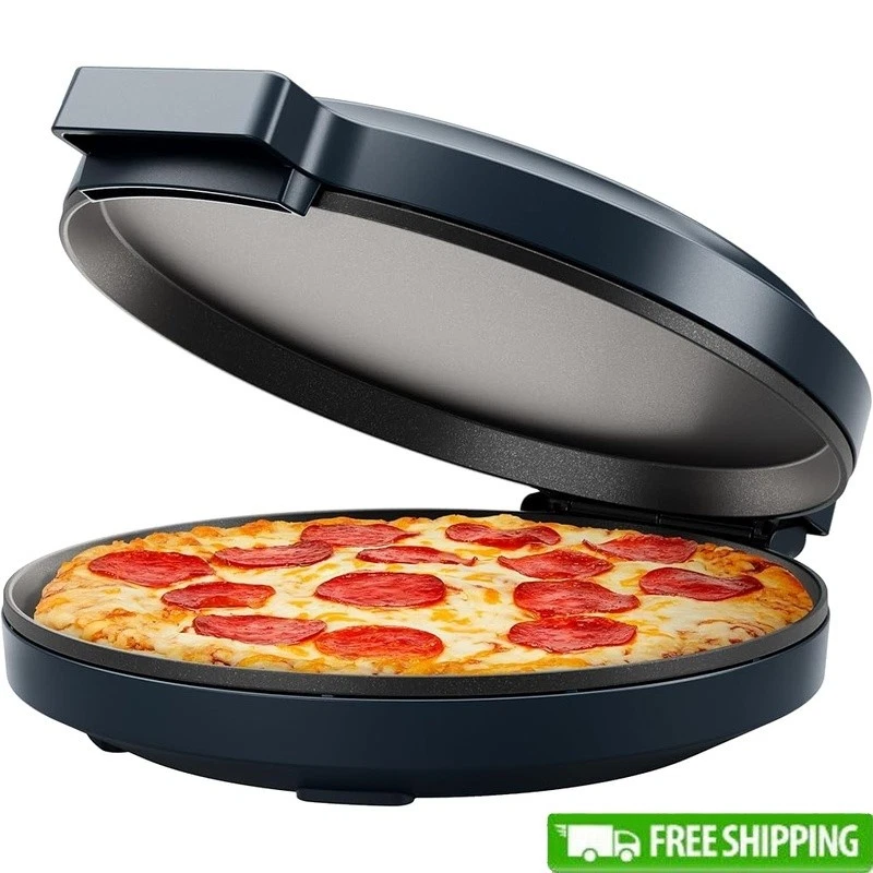 All-in-One Electric Pizza Oven Indoor Cooker Nonstick Skillet W/ Recipes New