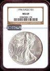 1996 SILVER EAGLE DOLLAR NGC MS69 MAC SPOTLESS .