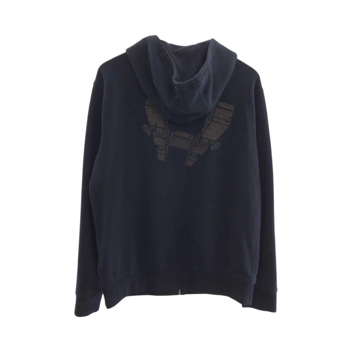 HERMÈS Felpa con cappuccio HERMES Parker marrone navy argento cotone hardware