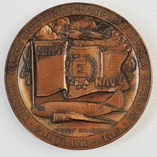 Curtiss Wright Corp Airplane Division Production Award 3" Medallion 1942 WW2