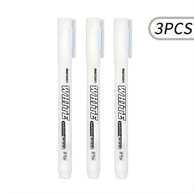 3 pcs White Waterproof Permanent Paint Marker Pens for Metal Wood Fabric