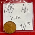 1909 “VDB” Lincoln Wheat Cent (AU) About Uncirculated Condition! ENN Coins