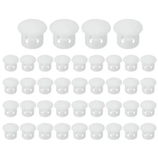 40 Pcs 8mm/5/16" Plastic Hole Plugs, Flush Type Round Plug White