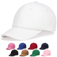 Kids Adjustable Cotton Baseball Cap,2-5Y,White
