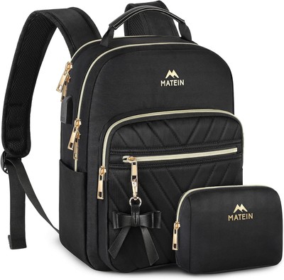 MATEIN Damen Rucksack USB Ladeanschluss Wasserdicht 13,3 Zoll Schul