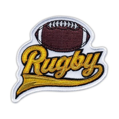 Rugby - gelbe Version Aufnäher/Abzeichen bestickt