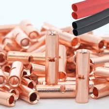 1614 AWG Non Insulated Butt Connectors Splices Bare Copper Crimp 100 PCS