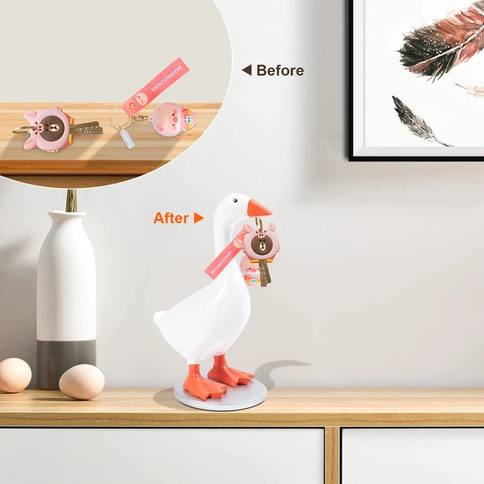 Magnetic Goose Key Holder Cute Home Decor Kawaii Room Office Table Desk Aesth... - Image 3 of 4