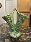 Weller Ardsley Cattails Double Bud Vase Lily Pad Matte Pottery  1920's
