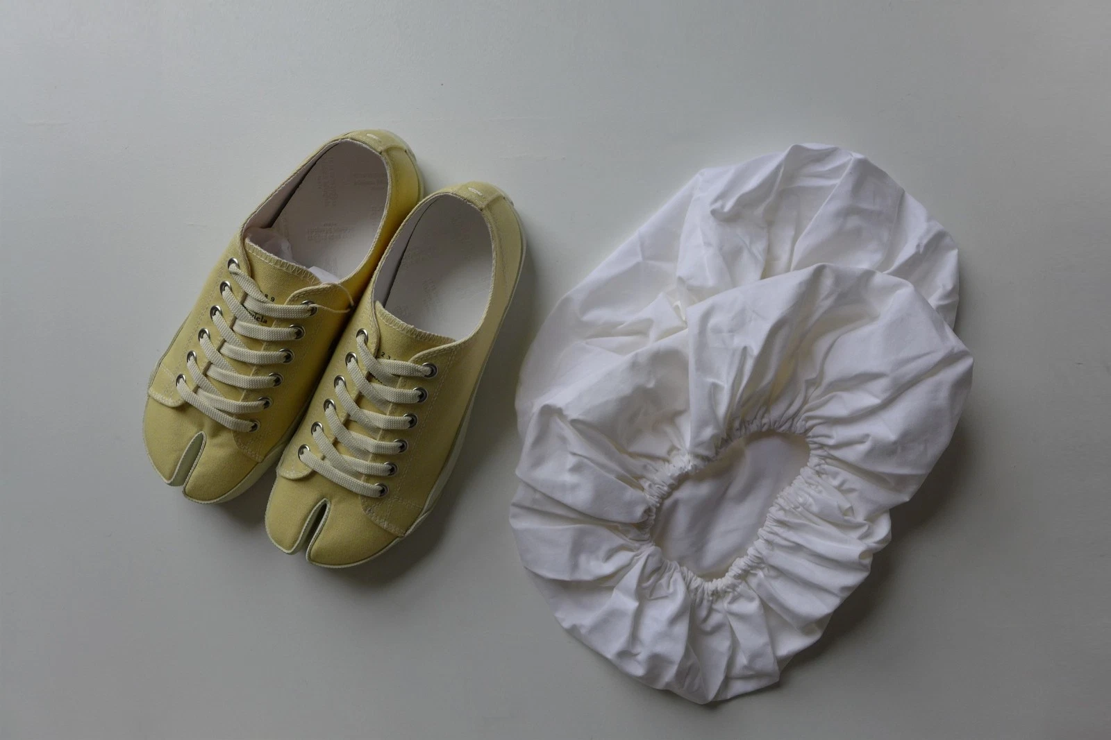 Margiela Tabi Sneakers in Washed Yellow Cotton Canvas - size 41 - BNWT £550