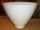 ART DECO ANTIQUE VINTAGE 30s-40s MILK GLASS TORCHIERE RIBBED DIFFUSER SHADE 8" — photo 7