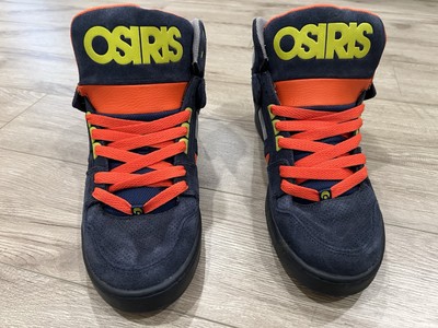 Osiris Bronx Style NYC83 Navy/Orange/Yellow Suede Worn Skate Shoes