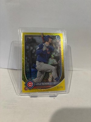 2025 Bowman Chrome - Kyle Tucker, Kyle Tucker #57 Yellow Refractor /75