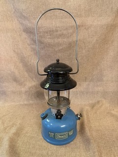 Vintage SEARS ROEBUCK camping blue black LANTERN coleman pyrex single mantle 68