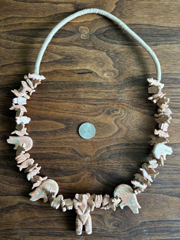 Zuni stone fetish necklace with 53 Animal figures Carol Pacheco Santo Domingo