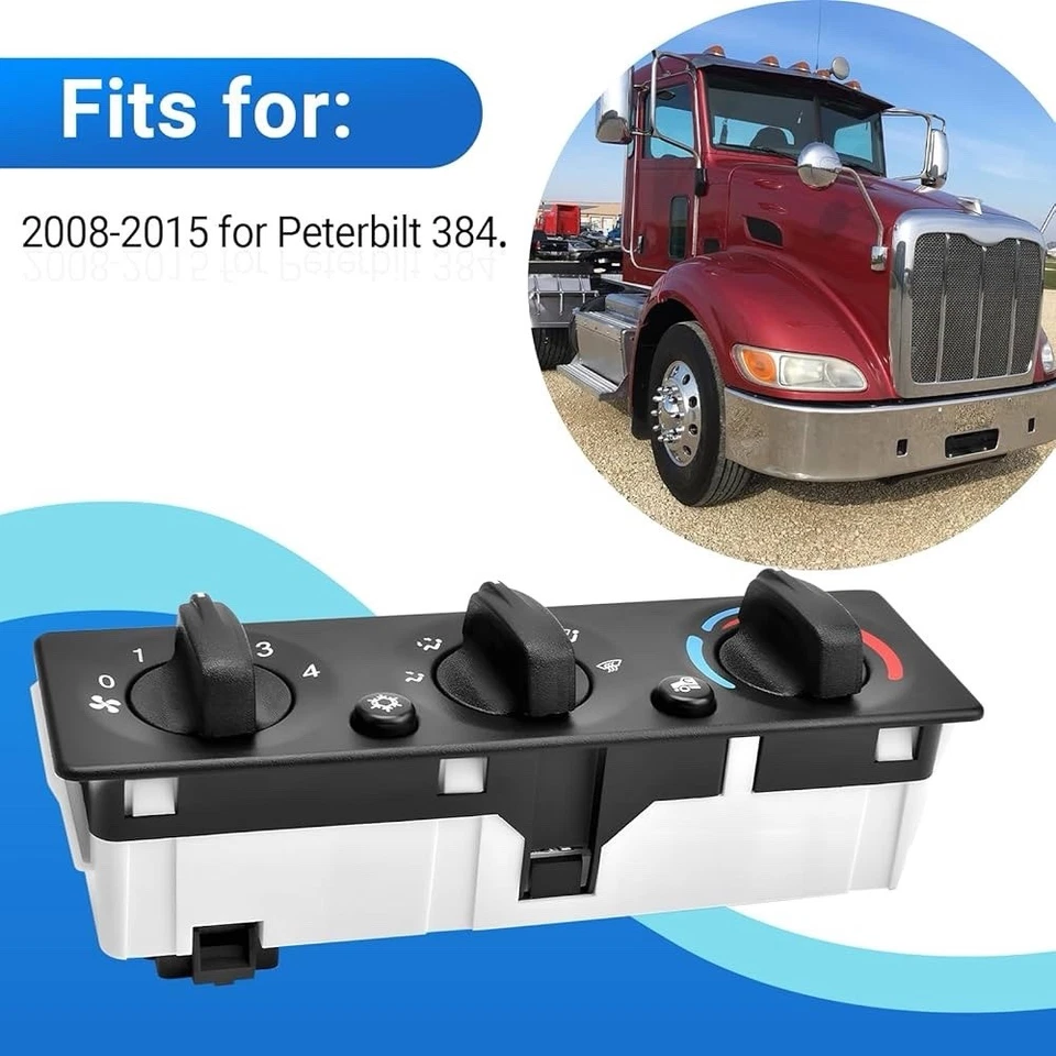 Interruptor de control de clima HVAC para Peterbilt 384 2008-2015 reemplaza Q21-6012 Foto 2 de 4