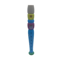 Kids Wooden Recorder Flute Toy Blue Floral Fox Musical Instrument Beginner 8.25"