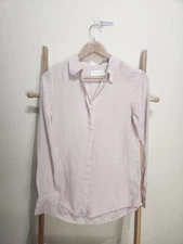 Zimmermann Light Pink Silk Button Up Long Sleeve Blouse Size 0