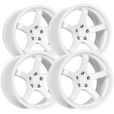 Set Of 4 Katana Racing Hr05 18x8.5 5x4.5 35mm White Wheels Rims 18 Inch