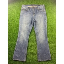 Calvin Klein Jeans Womens Sz 12 Flare Bootcut Denim Blue Mid Rise Stretch Casual