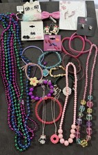 Jewelry Kids Lot Necklaces Earrings Bracelets Booklet Some New Items Some Used