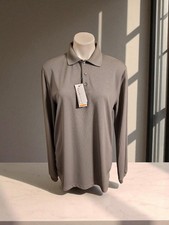 Van Heusen Traveler Long Sleeve Polo Gray MED. NWT