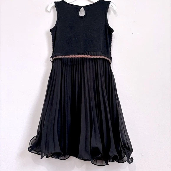 Xhilaration girls colorful sequins sleeveless pleated Black Dress - Image 2 of 4