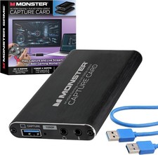 Monster HDMI Capture Card, 4K Full HD 1080P USB 3.0 Audio and Video Device,Black