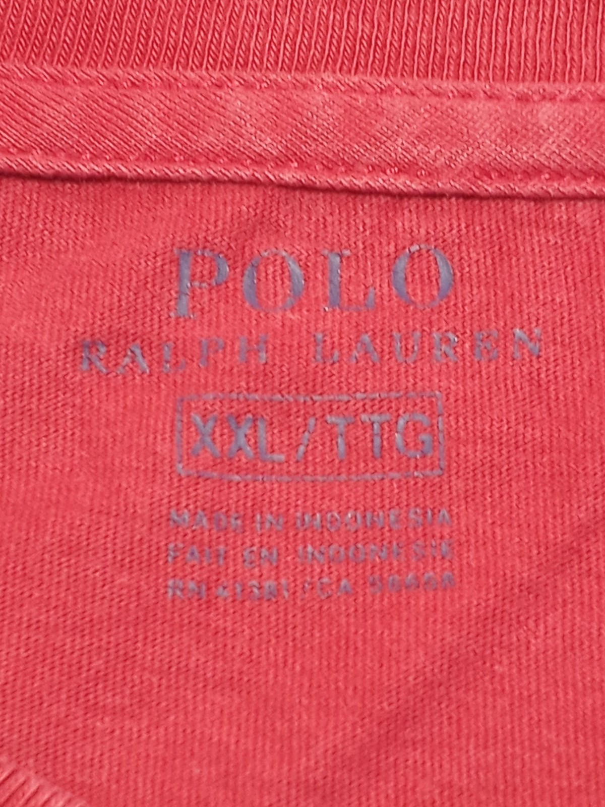 Polo Ralph Lauren T Shirt Uomo Taglia XXL TTG Rosso Manica Corta Pony