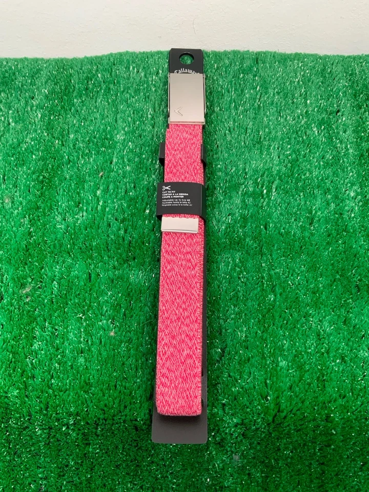 Cinturón elástico de golf Callaway corte a medida en rosa paloma de frutas con herrajes plateados Foto 2 de 4