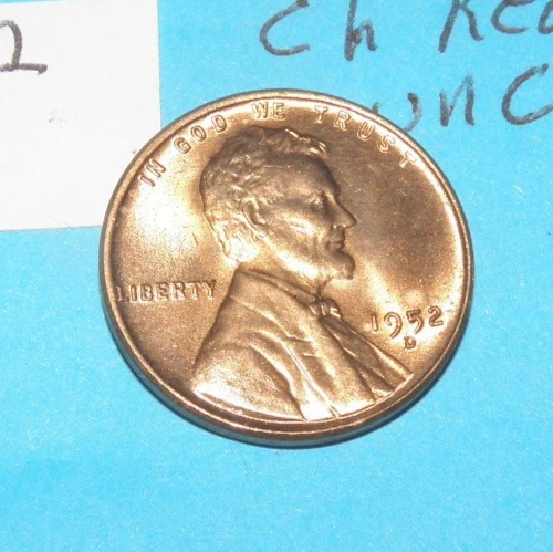 1952 D        LINCOLN WHEAT CENT   CHOICE RED UNCIRCULATED  #8