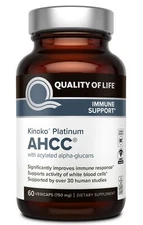 Kinoko Platinum AHCC 750 mg - Immune Supplement - Quality of Life - 60 Count