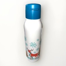 Nueva botella de agua Tupperware Eco Twist abatible 25 OZ 750 ml escena de invierno 9156